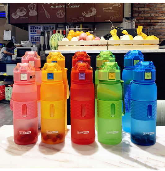 Color: Green, capacity: 618ml - Personalized Fitness Sports Water Cup Male And Female Large Capacity Water Bottle Outdoor Student Filter Portable Plastic Cup