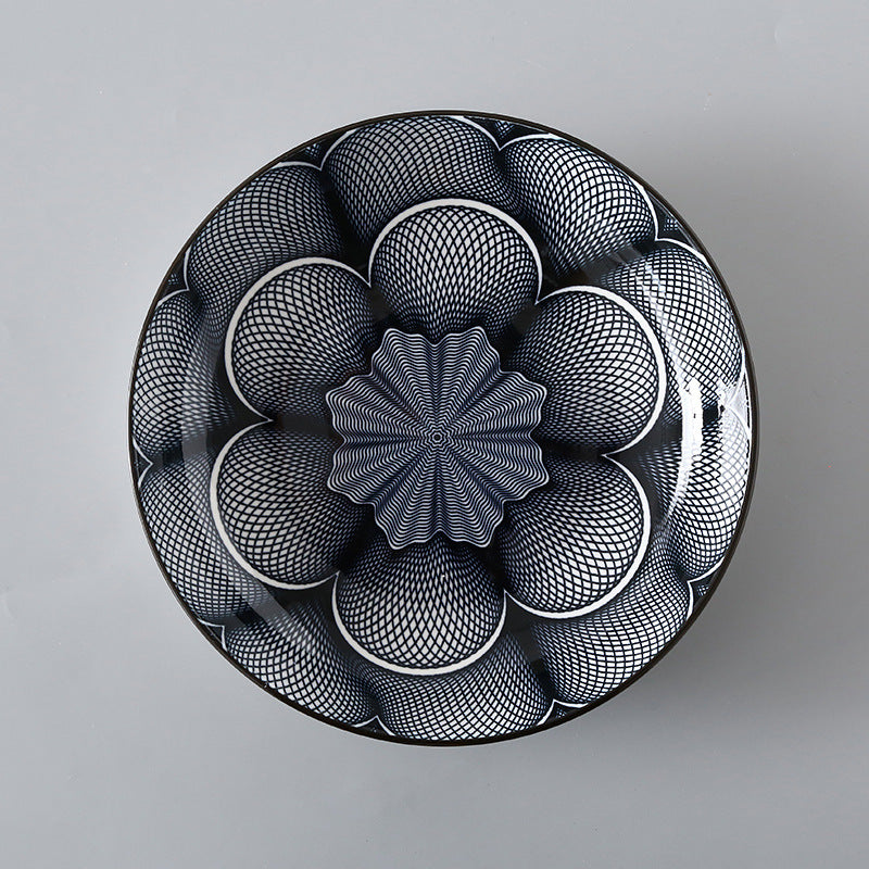 7 Inch Japanese And Korean Ceramic Plate Creative Nordic Style Fruit Plate Western Plate Round Plate Household Tableware Soup Rice Dish
