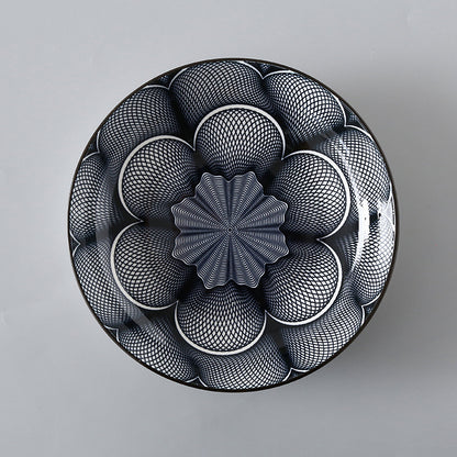 7 Inch Japanese And Korean Ceramic Plate Creative Nordic Style Fruit Plate Western Plate Round Plate Household Tableware Soup Rice Dish