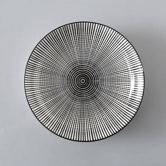 7 Inch Japanese And Korean Ceramic Plate Creative Nordic Style Fruit Plate Western Plate Round Plate Household Tableware Soup Rice Dish