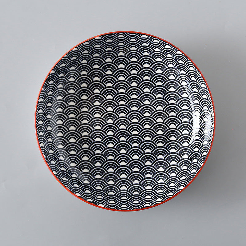 7 Inch Japanese And Korean Ceramic Plate Creative Nordic Style Fruit Plate Western Plate Round Plate Household Tableware Soup Rice Dish