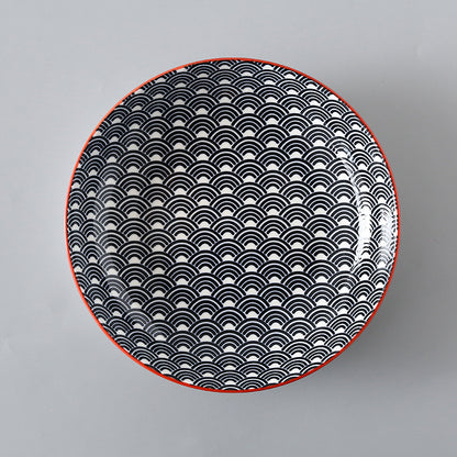 7 Inch Japanese And Korean Ceramic Plate Creative Nordic Style Fruit Plate Western Plate Round Plate Household Tableware Soup Rice Dish