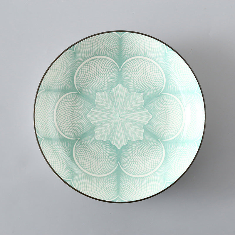 7 Inch Japanese And Korean Ceramic Plate Creative Nordic Style Fruit Plate Western Plate Round Plate Household Tableware Soup Rice Dish