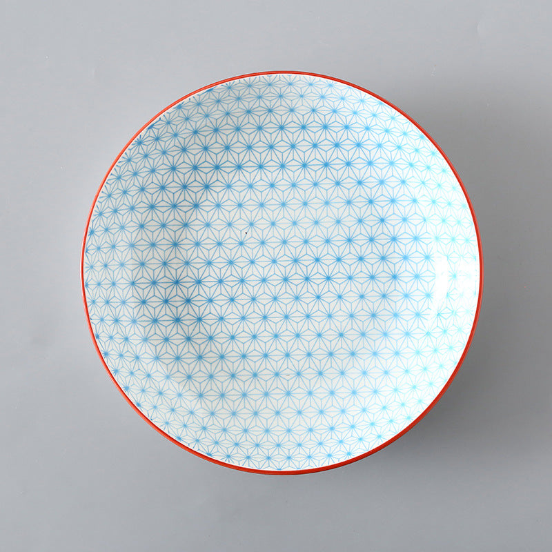 7 Inch Japanese And Korean Ceramic Plate Creative Nordic Style Fruit Plate Western Plate Round Plate Household Tableware Soup Rice Dish