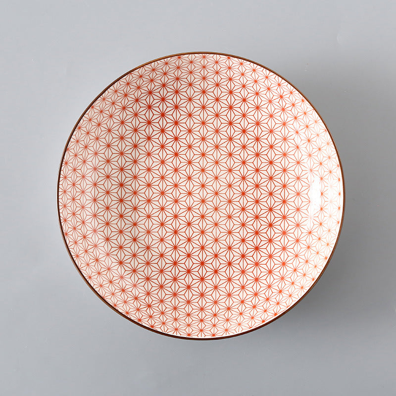 7 Inch Japanese And Korean Ceramic Plate Creative Nordic Style Fruit Plate Western Plate Round Plate Household Tableware Soup Rice Dish