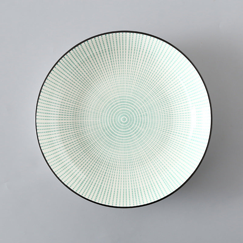 7 Inch Japanese And Korean Ceramic Plate Creative Nordic Style Fruit Plate Western Plate Round Plate Household Tableware Soup Rice Dish