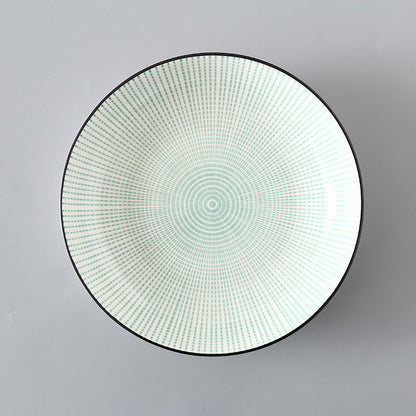 7 Inch Japanese And Korean Ceramic Plate Creative Nordic Style Fruit Plate Western Plate Round Plate Household Tableware Soup Rice Dish