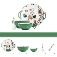 style: B - Dishes set household net red eating bowl cute children's cabbage plate combination soup bowl underglaze Nordic style meal