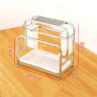 style: A - Stainless Steel Square Tube Knife Holder Knife Holder Cutting Board Rack Cutting Board Rack Kitchen Multi-Function Storage Racks Chopstick Holder