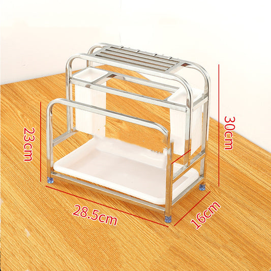 style: A - Stainless Steel Square Tube Knife Holder Knife Holder Cutting Board Rack Cutting Board Rack Kitchen Multi-Function Storage Racks Chopstick Holder