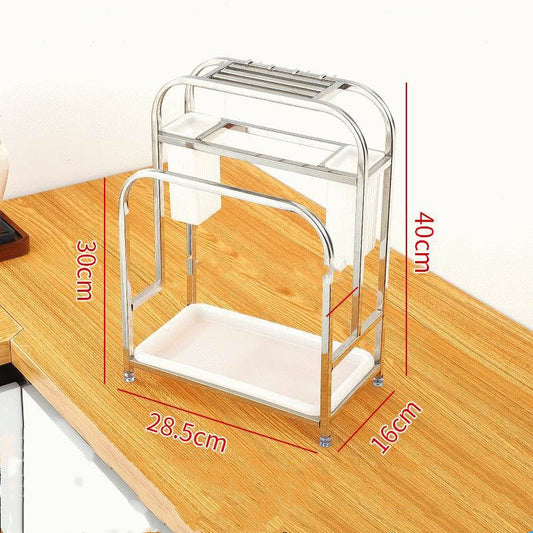 style: C - Stainless Steel Square Tube Knife Holder Knife Holder Cutting Board Rack Cutting Board Rack Kitchen Multi-Function Storage Racks Chopstick Holder