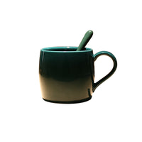 style: A - Creative Gem Color Mug With Base High End Retro Red Coffee Cup With Spoon Ceramic Water Cup