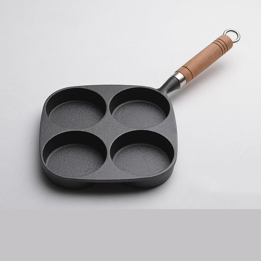 style: C - Household Cast Iron Four-Hole Omelette Pan