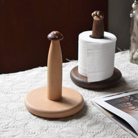 Color: Mushroom short - Black Walnut Logs Tabletop Kitchen Fun Tissue Holder