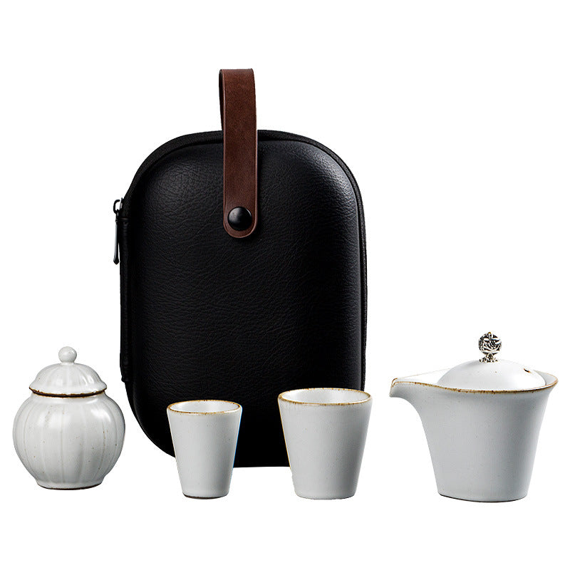 PINNY Travel Tea Set Ceramic Kung Fu Tea Sets Include One Pot Two Cups Tea Ceremony High Quality Portable Tea Service With Bag