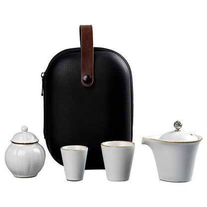 PINNY Travel Tea Set Ceramic Kung Fu Tea Sets Include One Pot Two Cups Tea Ceremony High Quality Portable Tea Service With Bag