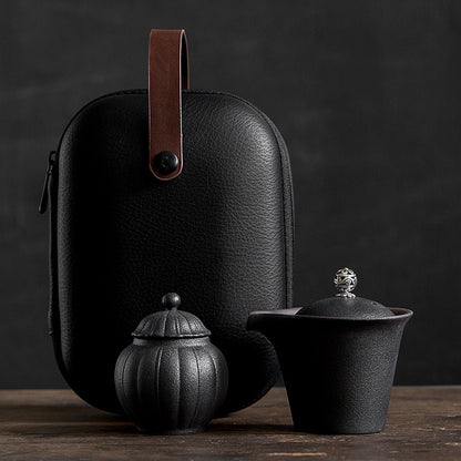 PINNY Travel Tea Set Ceramic Kung Fu Tea Sets Include One Pot Two Cups Tea Ceremony High Quality Portable Tea Service With Bag