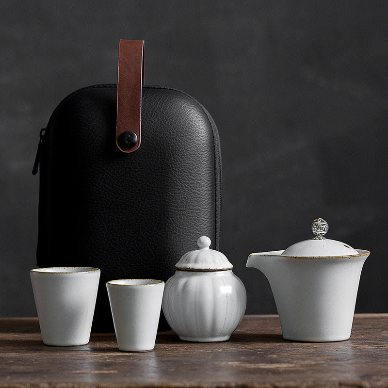 PINNY Travel Tea Set Ceramic Kung Fu Tea Sets Include One Pot Two Cups Tea Ceremony High Quality Portable Tea Service With Bag