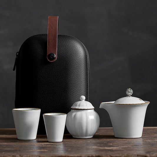PINNY Travel Tea Set Ceramic Kung Fu Tea Sets Include One Pot Two Cups Tea Ceremony High Quality Portable Tea Service With Bag