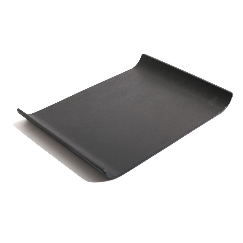Color: Black trumpet - Cup Tray Melamine Plastic Plate Rectangle European Creative Plate