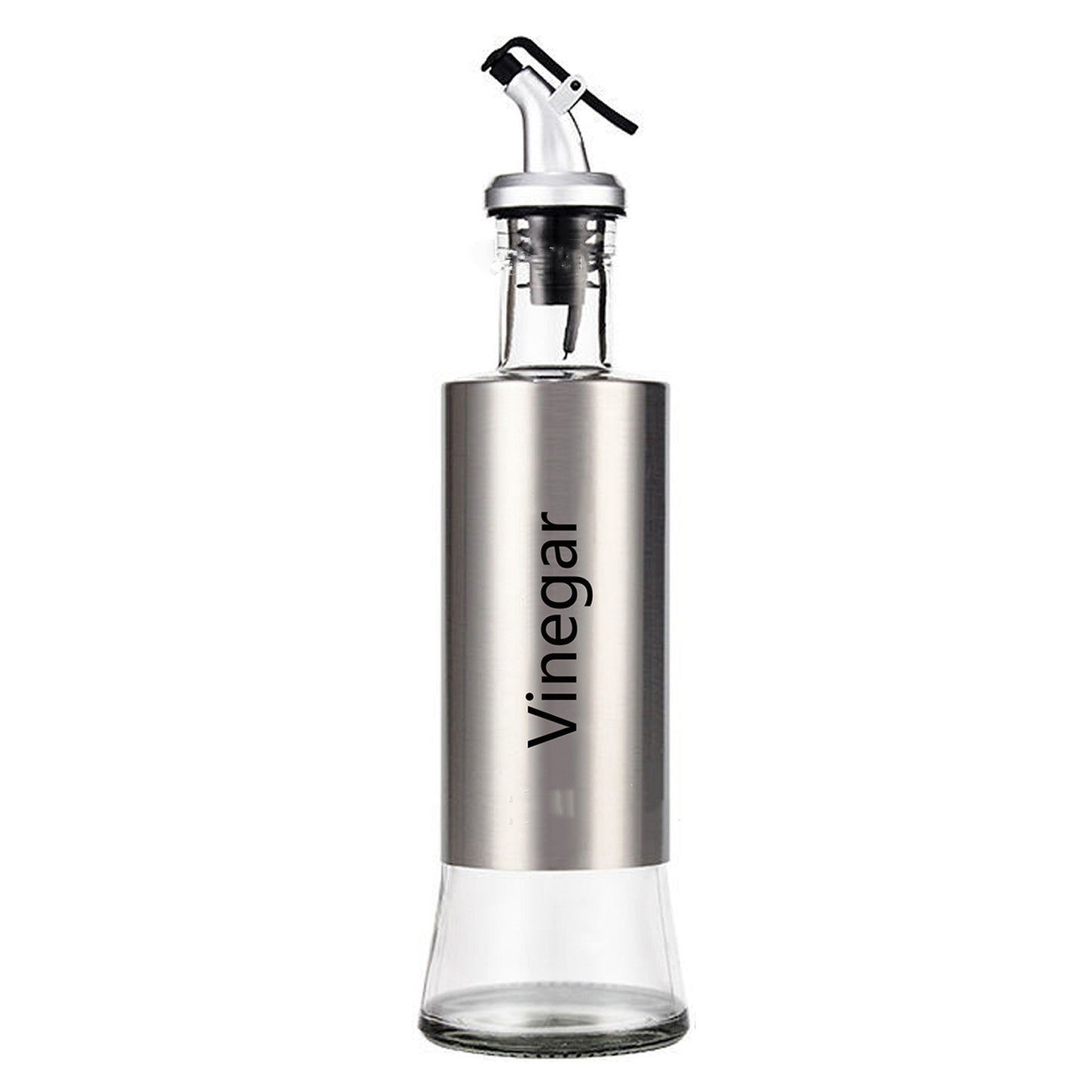 Kitchen Creative Japanese Style Stainless Steel Push-Type Glass Oil Bottle