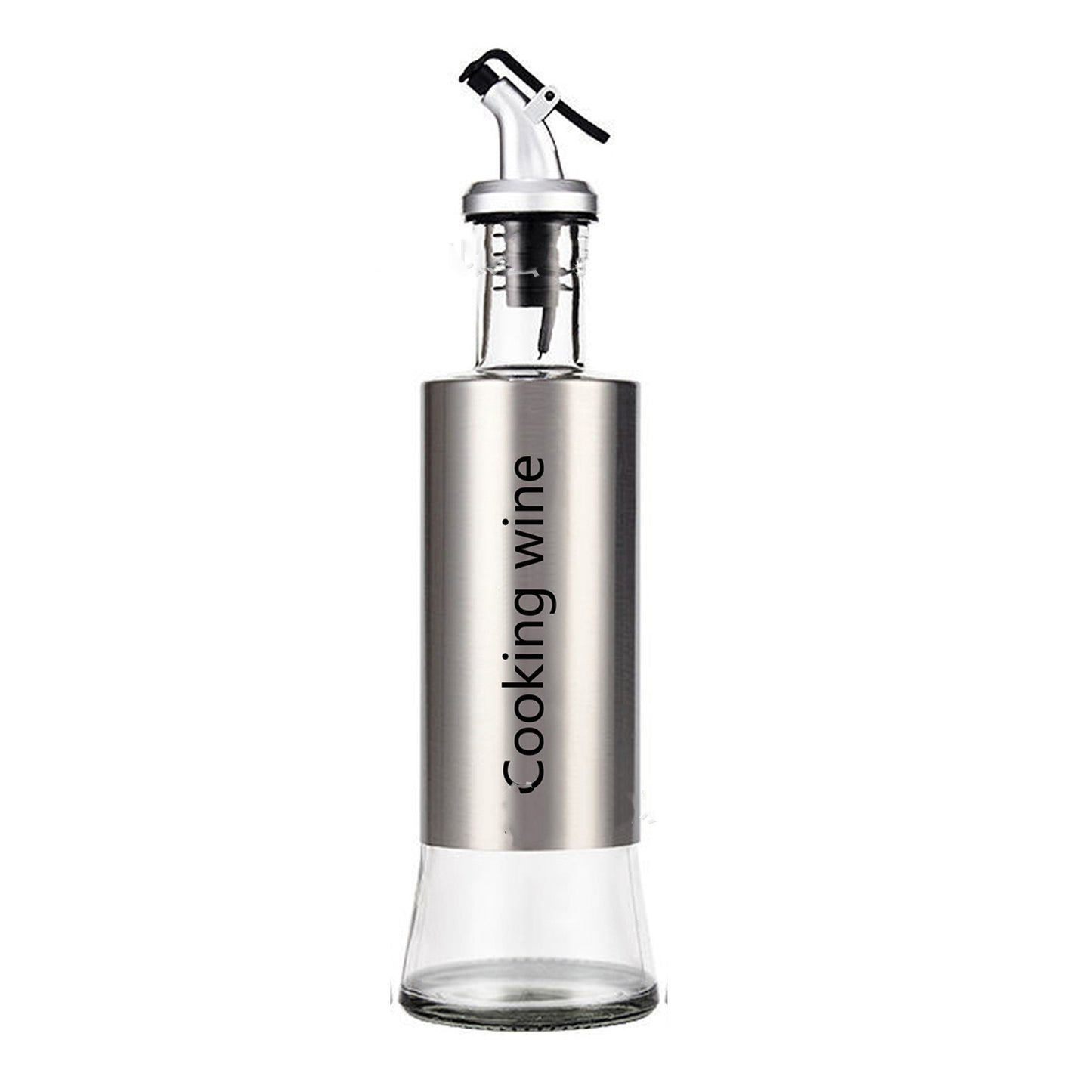Kitchen Creative Japanese Style Stainless Steel Push-Type Glass Oil Bottle