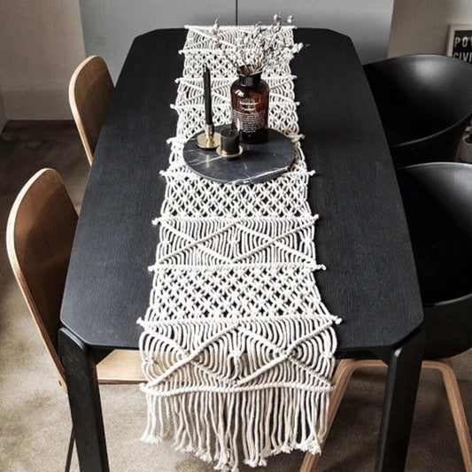 Size: 35X200cm, Color: XX Beige - Woven Table Hand-Woven Table Blanket Decoration Tablecloth Eco-Friendly Cotton Rope