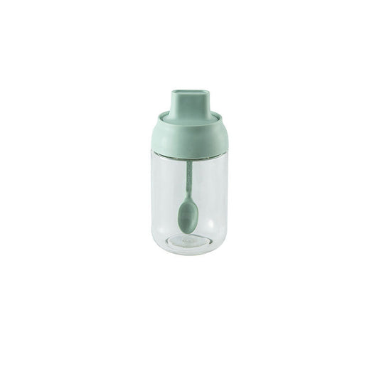 Color: Light Green, style: Condiment bottles - Combination Of Msg Seasoning Box With One-Piece Oiler And Salt Shaker With Spoon And Lid