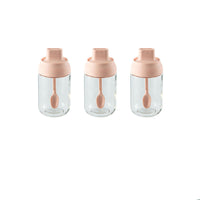 Color: Light Green, style: 3seasoning bottles - Combination Of Msg Seasoning Box With One-Piece Oiler And Salt Shaker With Spoon And Lid