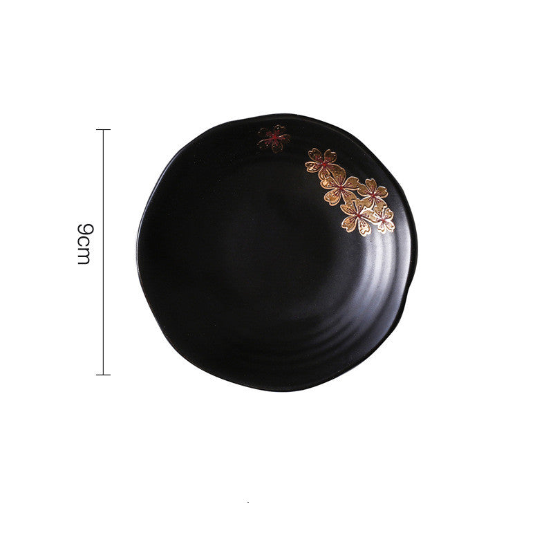 Color: Small sauce - Household Dish Plate Fish Plate Flat Plate Creative Rice Bowl Noodle Bowl Soup Bowl Cutlery Set