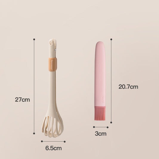 Color: Green Two sets, Kitchenware: Egg folder - Wuming Egg Beater, Egg Folder, Egg Stirrer, Egg Catcher, Household Kitchen Noodle Shaker, Cream Clipper, Baking Tool