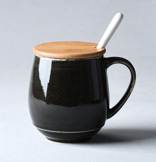 style: C15 - Creative Retro Cup Ceramic Mug Large Capacity Drinking Cup Household Cup Personalized Coffee Cup Tea Cup Spoon With Cover