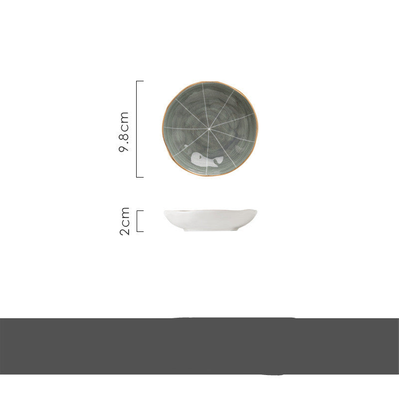 Color: Seasoning plate, Dimensions: Clear dust - Light Luxury Tableware And Tableware Set Household Plate Combination Nordic Japanese Net Red