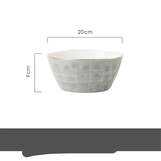 Color: 8inch soup bowl, Dimensions: Light green - Light Luxury Tableware And Tableware Set Household Plate Combination Nordic Japanese Net Red