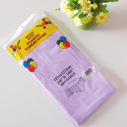 Disposable Party Tablecloth Pe Plastic Sheet Birthday Dessert Table Solid Color Tableclothth