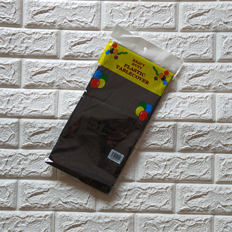 Disposable Party Tablecloth Pe Plastic Sheet Birthday Dessert Table Solid Color Tableclothth