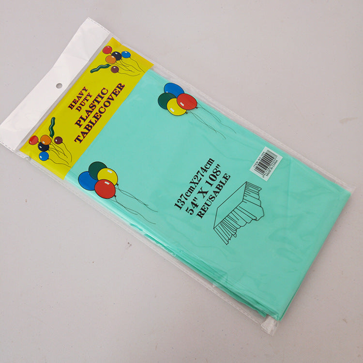 Disposable Party Tablecloth Pe Plastic Sheet Birthday Dessert Table Solid Color Tableclothth