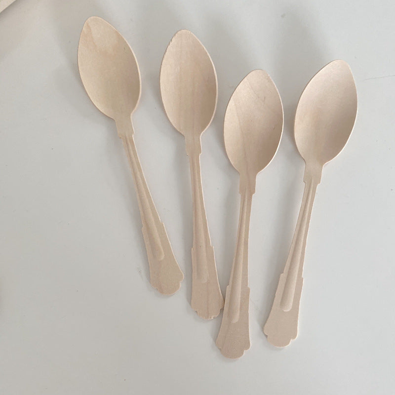 Disposable Wood Chip Tableware Environmental Protection Spoon