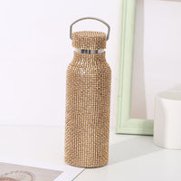 Color: Gold, capacity: 500ML - Stainless Steel Portable Flash Drill Water Bottle