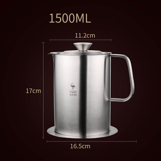 style: D - Household Stainless Steel Filter Anti-leakage Oil Pot