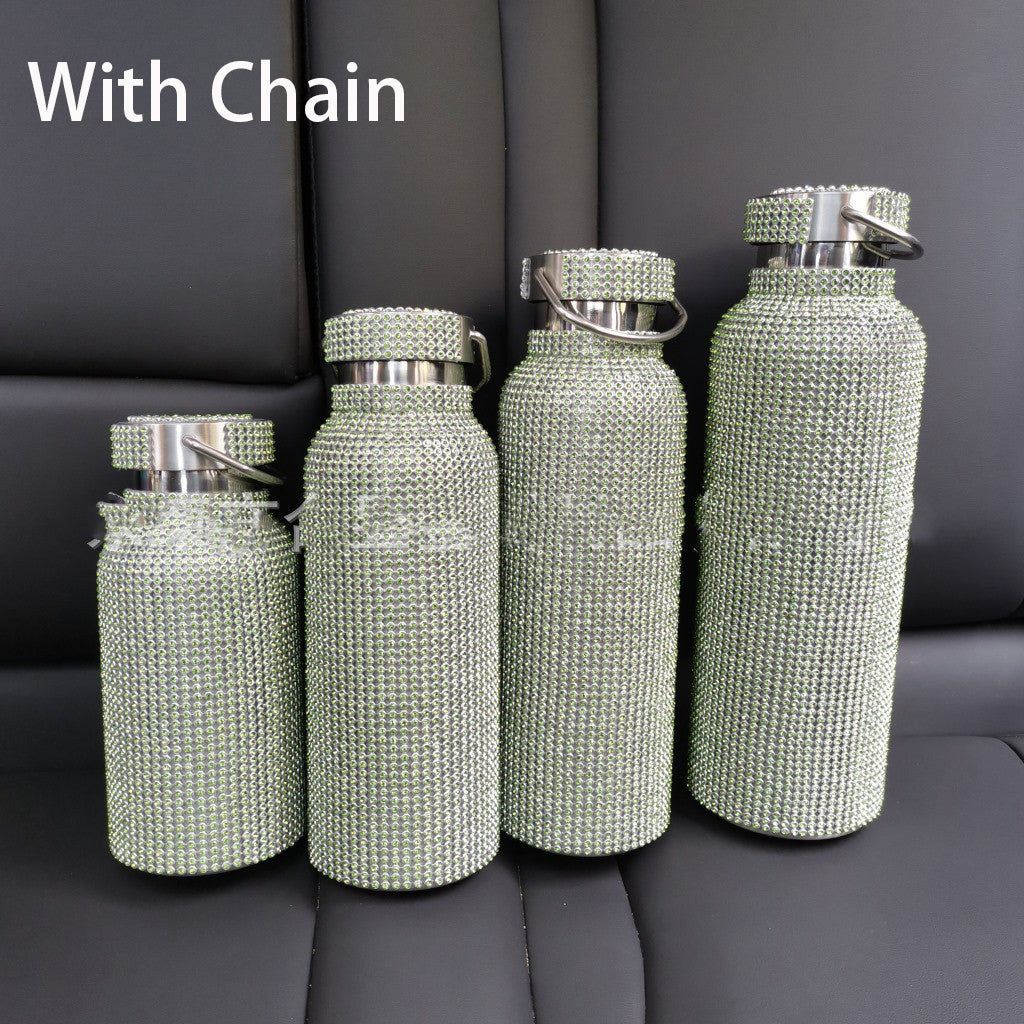 Color: Green, Size: 350ml - Diamond Vacuum Flask King Diamond Vacuum Flask Taobao Douyin Live Cross-border Diamond Vacuum Flask