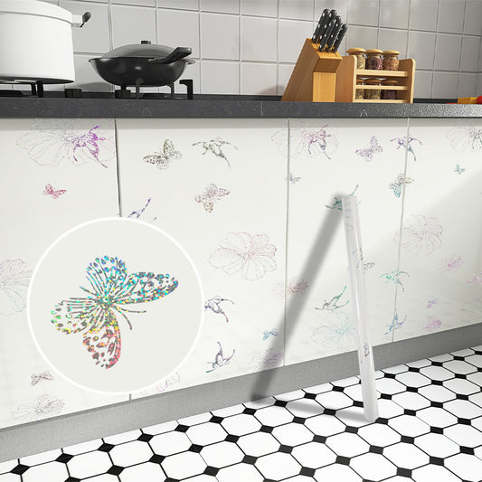 Color: 5 color, Size: Big - Paint And Oil-proof Stickers Wall Stickers Wardrobe Film Wallpaper Self-adhesive
