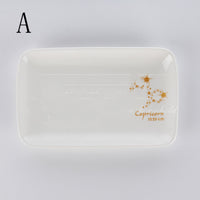 style: A style, Size: 19.7CM - Creative Breakfast Plate Couple Ceramic Plate Cake Dessert Plate Household Dish Plate