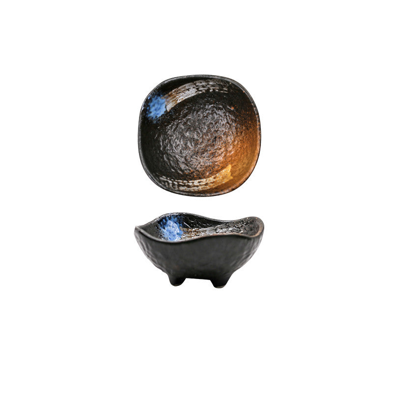 Color: Extreme rhyme - Hand-painted Color Glaze Seasoning Dish, Side Dish, Snack Dish