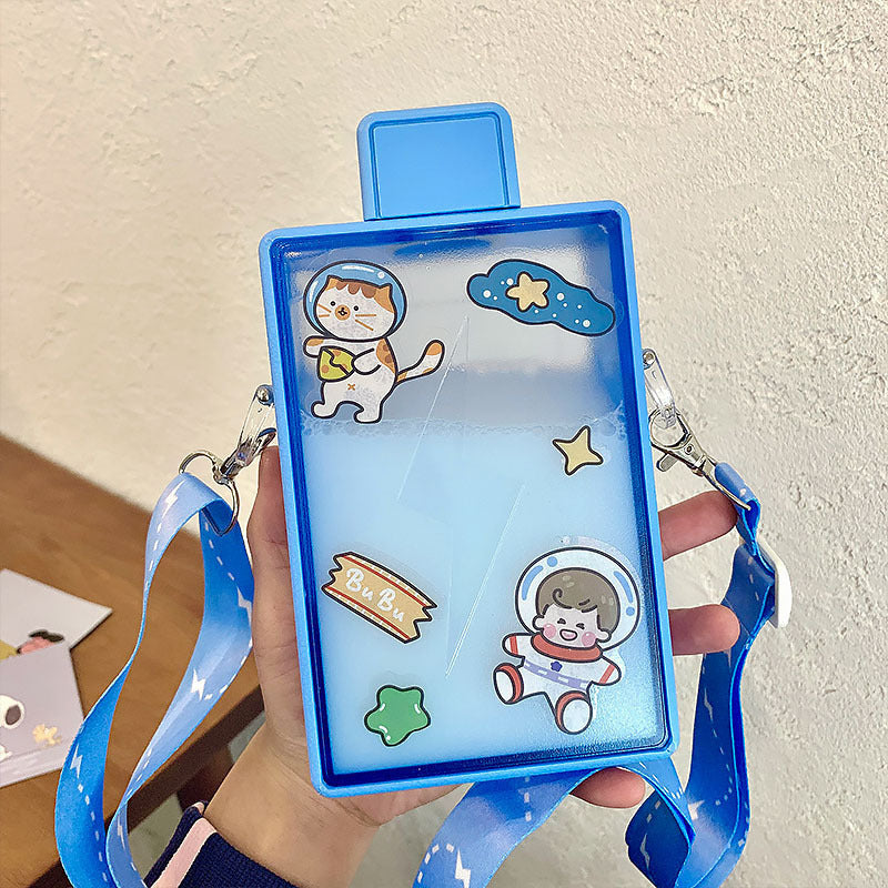Sticker Lightning Plastic Cup Outdoor Sports Girl Heart Strap Water Cup