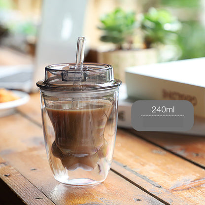 Double-layer Insulated Cat's Claw Coffee Cup Portable Handy Plastic Water Cup