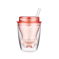 Double-layer Insulated Cat's Claw Coffee Cup Portable Handy Plastic Water Cup