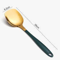 Color: Green - Household Net Red Large Long Handle Public Spoon