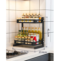 style: Secondtier standards - Hanging Floor Stainless Steel Knife Holder Storage Shelf Countertop