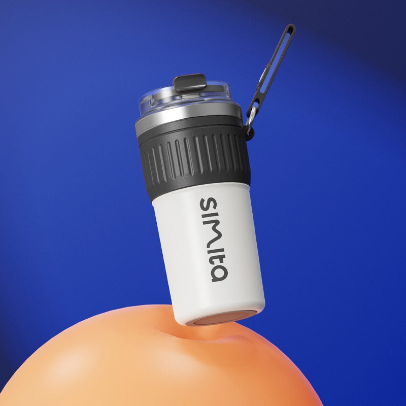 Color: Gray, Capacity: 400ml - Portable Stainless Steel Cold Insulation Handle Coffee Cup
